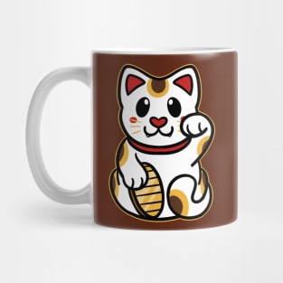 Cute Maneki Neko - White Mug